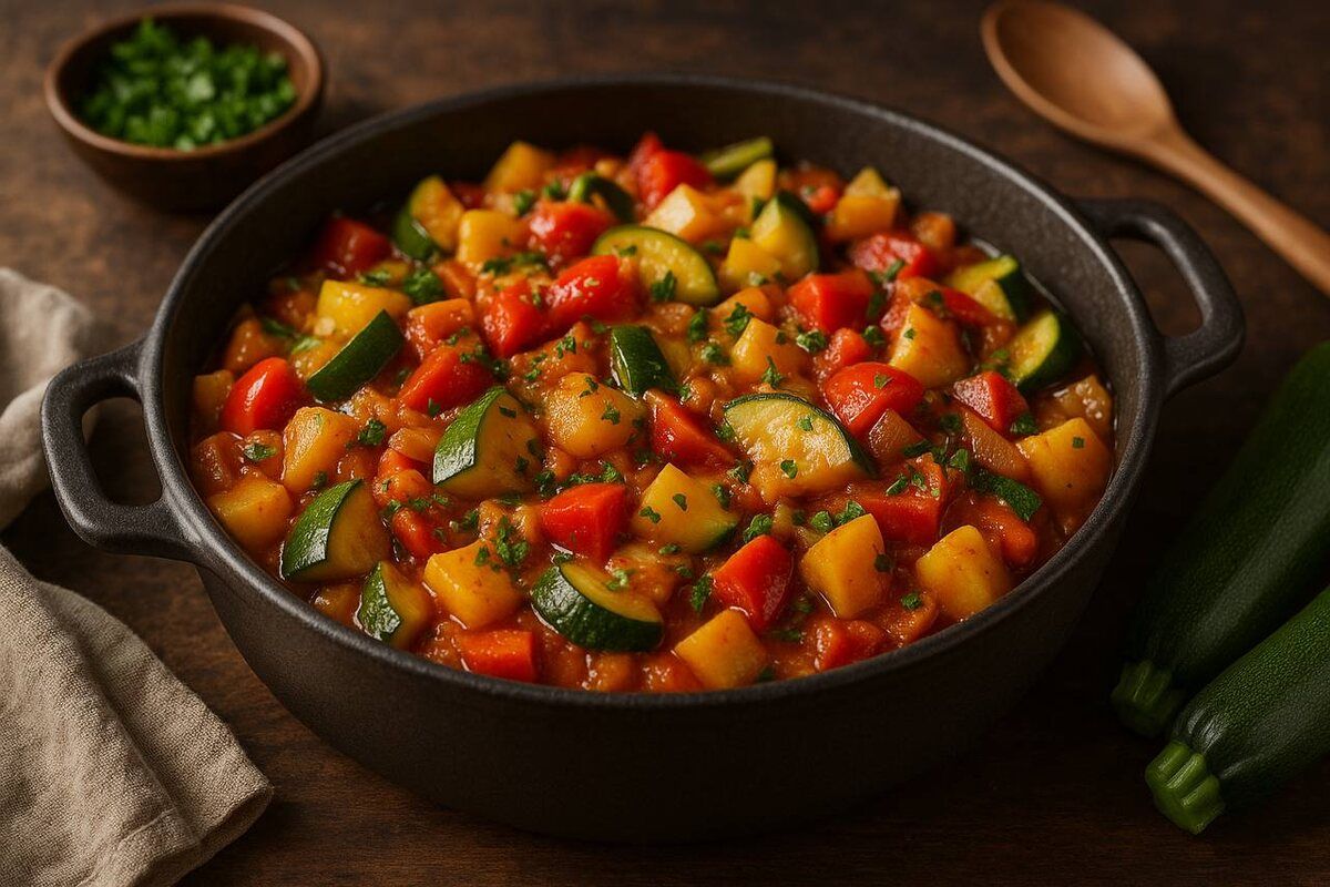 Летнее овощное рагу: вкусовая феерия за полчаса