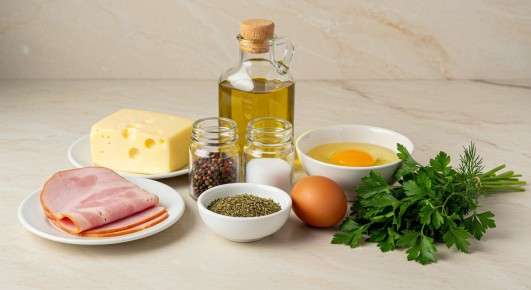 Вкусный завтрак: яичные конвертики с сыром и ветчиной