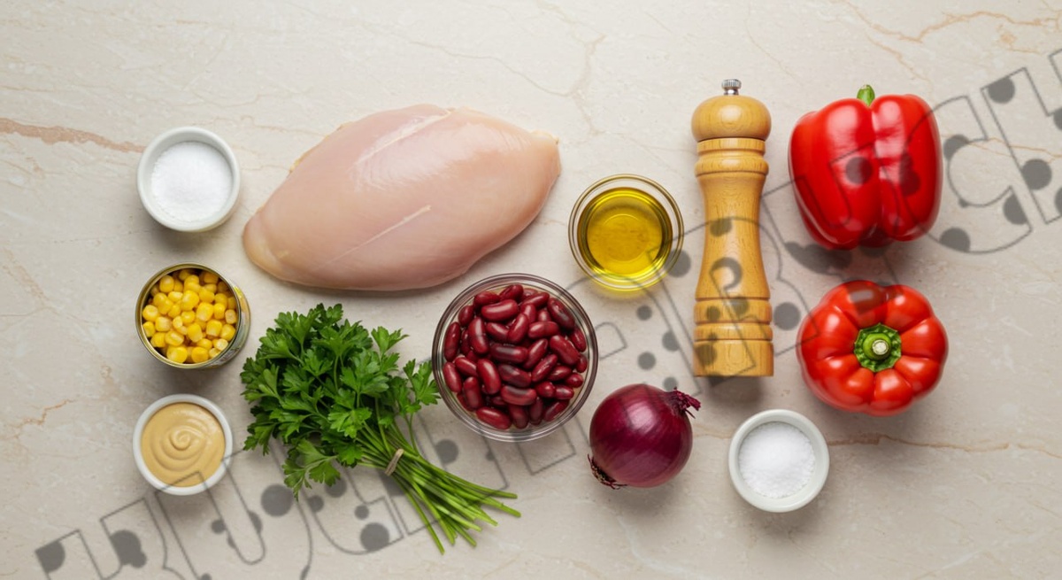 Легкий и сытный: Как быстро приготовить салат с фасолью и курицей