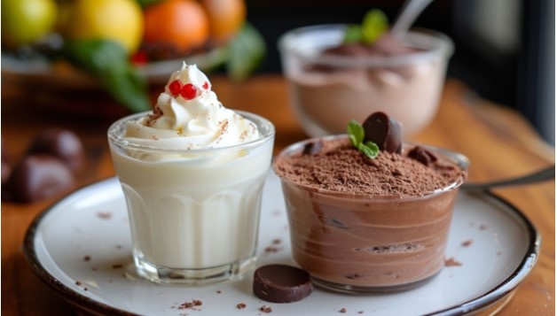 Нежный мусс из белого шоколада с кунжутным печеньем для истинных гурманов